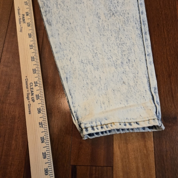 Vintage 80s Women's Acid Wash Bareback High Waist Jeans Sz 13 Hiphop Punk Grunge - Picture 9 of 16